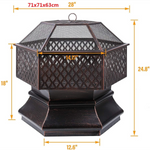 Barbecue <br> Brasero hexagonal XL