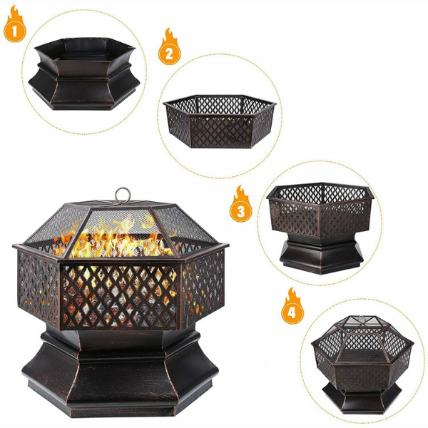 Barbecue <br> Brasero hexagonal XL